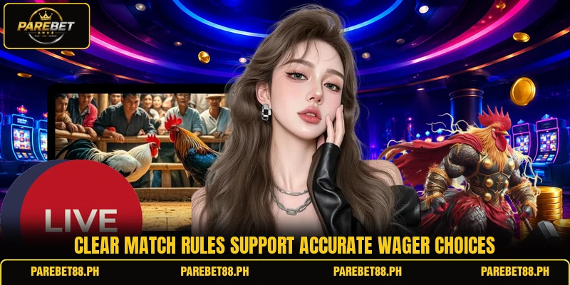 Clear match rules support accurate wager choices Clear match rules support accurate wager choices