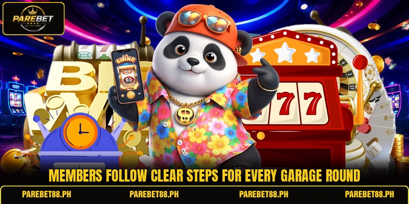 Members follow clear steps for every garage round Members follow clear steps for every garage round