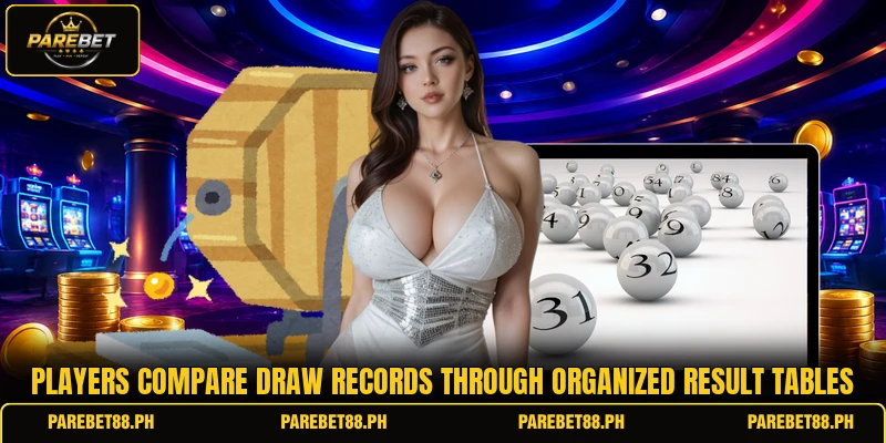 Players compare draw records through organized result tables Players compare draw records through organized result tables