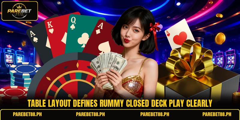 Table layout defines rummy closed deck play clearly Table layout defines rummy closed deck play clearly